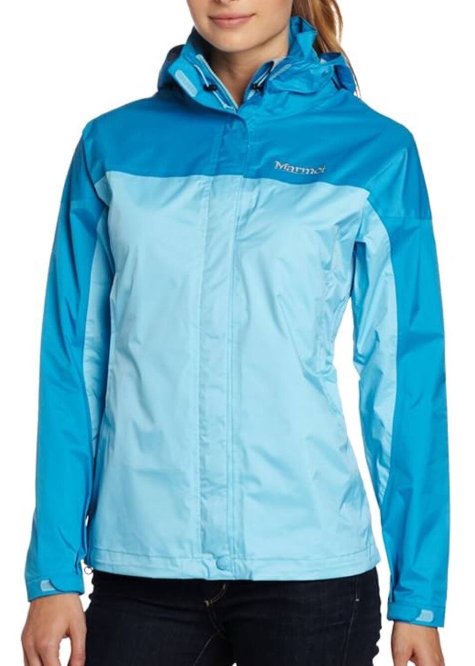 Marmot Women's PreCip Lightweight Waterproof Sea Breeze /Aqua Blue Jacket Medium